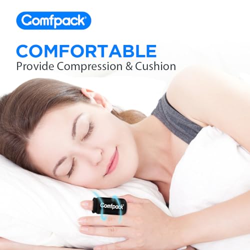 Comfpack 4PCS Finger Sleeves Gel Ice Pack for Pain Relief, Hot Cold Therapy - color: Black