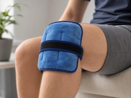 2 Pack KoolX Premium Gel Ice Packs for Injuries Reusable, Flexible Cold Wraps with Straps, Soft Plush & Nylon Sides, Extension Strap, Ice Pack for Knee, Back, Shoulder, Elbow & Calf - Medium + Large - size: Medium + Large - Combo Pack