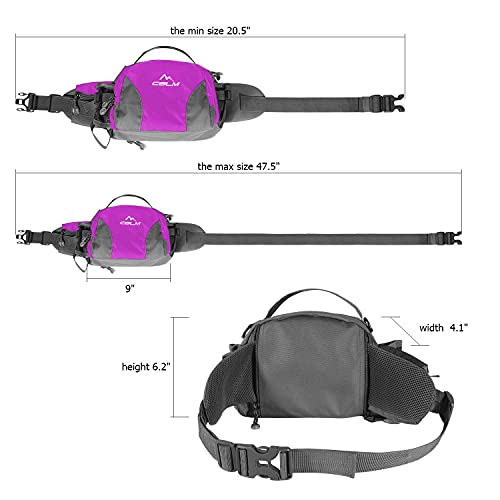 Hiking Fanny Pack Waist Bag with Water Bottle Holder for Men Women Outdoors Walking Running Lumbar Pack Fit iPhone iPod Samsung Phones (Purple004) - color: Purple03