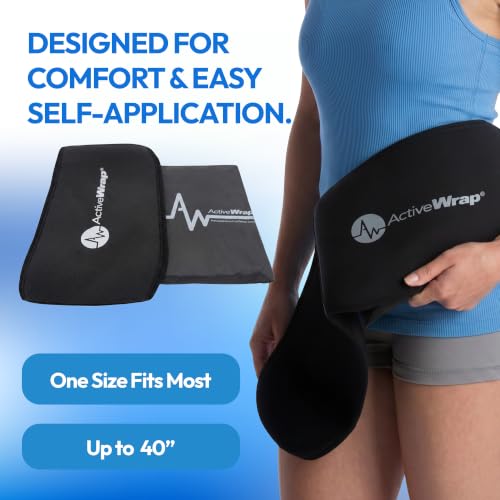 ActiveWrap Lower Back Ice Pack Wrap, XX-Large – Hot & Cold Therapy with Reusable UltraFlex Gel Pads – Heat Wrap & Wearable Ice Pack for Back Pain Relief, Sciatica, Tailbone & Lumbar Support - size: XX-Large