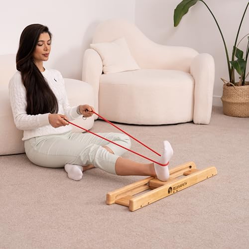 Knee & Hip Rehab Glider – Physiotherapy Equipment for Stroke Rehab, Recovery Aids, Slide Board for Post-Surgery & Injury – Lightweight Oak Design, Improves Mobility & Circulation