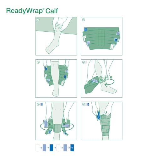 ReadyWrap Calf Compression Sleeve - Adjustable, Breathable - color: Black, size: Large (35 cm)