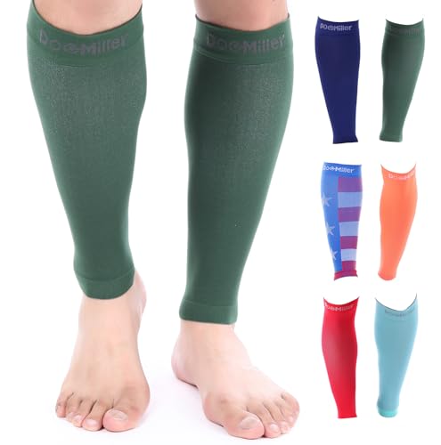 Doc Miller Compression Calf Sleeve for Men & Women, 20-30mmHg - color: Dark Green, size: Small REGULAR
