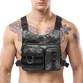 Criuage Outdoor Chest Bag for Men, Lightweight Adjustable Running Vest, Water Resistant EDC Chest Pack with Water Bottle Pocket, Breathable Back Pad for Hiking Cycling Fishing Travel (Camo) - color: Camo