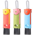 3 in 1 Cup Lid Gap Cleaning Brush, Multifunctional Bottle Lid Cleaner Brush, Home Kitchen Crevice Brush Cleaning Tools for Tight Spaces & Bottle Gaps, Portable Small Brush 3 PCS - color: Green Blue Red-bear