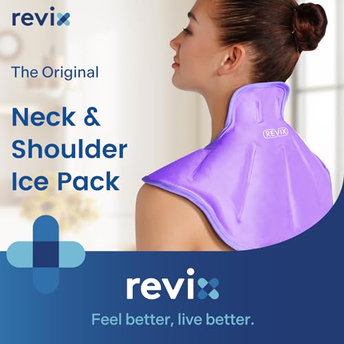 REVIX Shoulder Ice Pack Reusable, Hot Cold Gel Pack for Neck and Shoulder - style: Neck & Shoulder Purple
