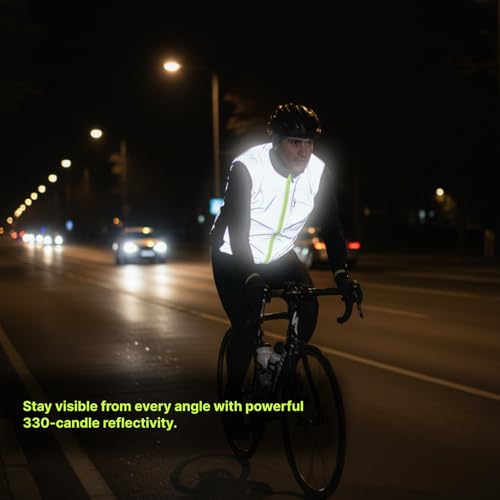 ReflecToes Reflective Running Vest, Hi Vis Cycling Vest, Motorcycle Gilet - size: Large, style: Deluxe