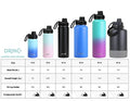 Drinco Stainless Steel Water Bottle Spout Lid Vacuum Insulated Double Wall Water Bottle Wide Mouth Leak Proof Keep Cold Sport Camping Hiking (32oz Artic White) - color: 32oz Artic White