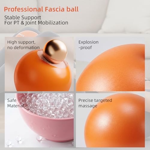 4 Inch Pilates Ball, Small Exercise Therapy Ball for Pelvic Floor Training, Myofascial Release & Core Strength, Premium PVC Massage Ball for Yoga, Stretch, Posture Correction, Fascia