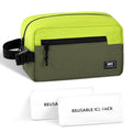 MIER Small Freezable Snack Bags Frozen Mini Cooler with 2 Gel Packs, Olive - color: Green/Olive