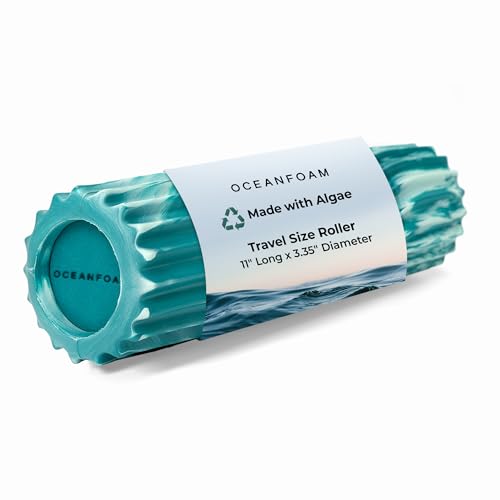 Oceanfoam Ripple Small Foam Roller for Exercise (Jade & Seafoam Marbled) - color: Jade & Seafoam Marbled