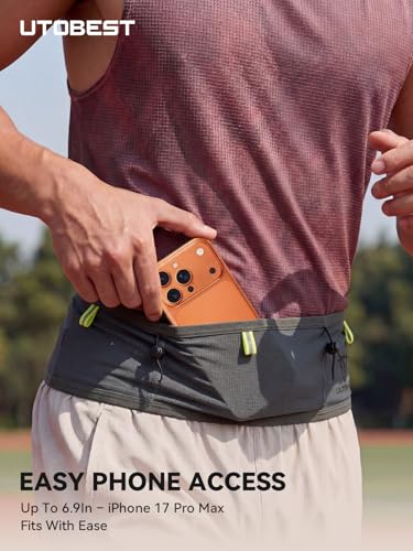UTOBEST Running Belt for Men & Women, No Bounce Running Waist Pack, B7 Pro - color: Grey, size: XS(27.5-29.1")