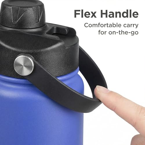 Lid for Hydro Flask 32 40 oz Wide Mouth, Replacement Lids Compatible with Hydro Flask Wide Mouth Water Bottle, Top Spout Lid with Handle, Wide Mouth Lid Chug Cap Accessories - color: Black - 1 Pack