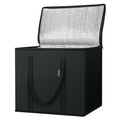 BALEINE Insulated Reusable Grocery Bags with Zippered Top, Large Cooler Bag - color: Charcoal Black, size: 1 Pack