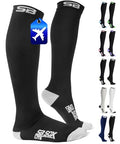 SB SOX Lite Compression Socks for Flying (15–20 mmHg) - color: Black/Gray, size: XXL