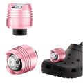 Rechargeable Clog Lights 2PCS, LED Shoe Clip Flashlight with 3 Modes, Waterproof Shoe Charm Accessories for Walking, Running, Camping – Adults & Kids (6 Colors) - color: Pink