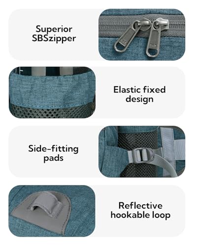WATERFLY Fanny Pack Waist Bag: Fannie Pack 2 Water Bottle Holders Lumbar Belt Hiking Walking Running Jogging Camping Large Woman Man (Bottle Not Included) - color: Teal Bule