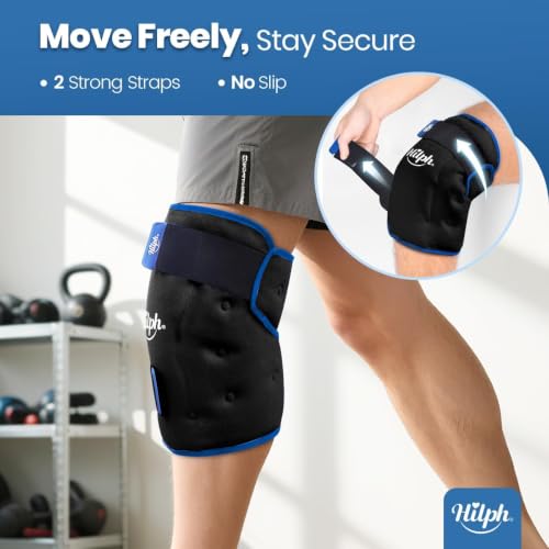 Hilph Ice Pack for Knee Pain Relief, Z-Shaped for Bendable & 360°Coverage - color: Black