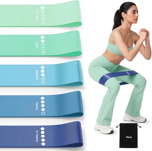 Resistance Bands for Working Out, 5-Pack Loop Exercise Bands for Home Gym - color: Blue