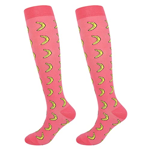 Junely Compression Socks for Women Knee High Funny Socks - color: A2-banana