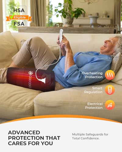 CooCoCo Hip Heating Pad, Heated Hip Brace for Hip and Sciatica Pain Relief - color: 19"*16" Black