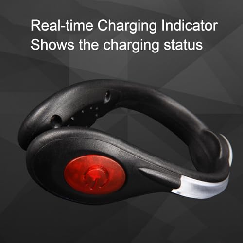 LED Shoes Clip Lights, USB Charging Clip On Shoe Lights, Safety Night Running Gear for Walking Jogging Biking Cycling Biking Accessories - color: Red