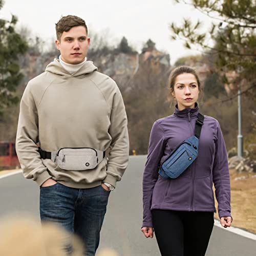WATERFLY Small Fanny Pack Crossbody Lightweight Waist Bag for Woman Man - color: Blue