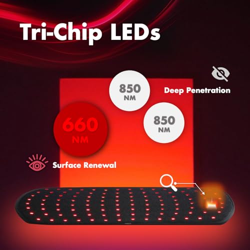 ALLOLO Red Light Therapy for Body, 3 in 1 LEDs Red Light Therapy Belt - size: 16.7"*7.9"