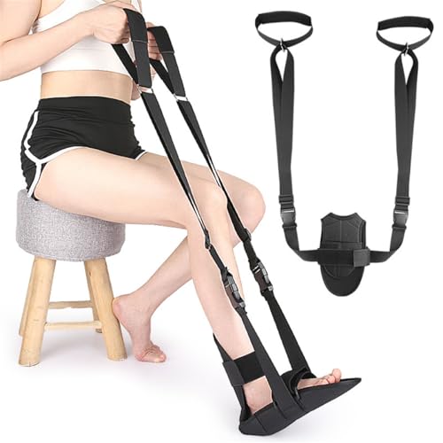 Foot and Calf Stretcher, Adjustable Stretch Band for Plantar Fasciitis Achilles Tendonitis Heel Spurs Foot Drop, Leg Stretching Band Hamstring Stretch Strap for Muscle Strength Flexibility Training