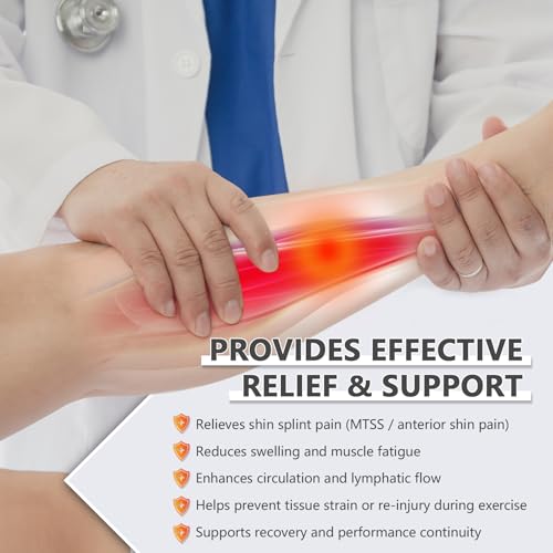 Shin Splints Compression Wrap for Medial Tibial Stress Syndrome (MTSS), Shin Compression Sleeve for Shin Splints Relief, Swelling, Sprains & Tears, Tibial Splint Support for Men & Women (M, 1 Pcs) - size: M, style: 1 Pcs
