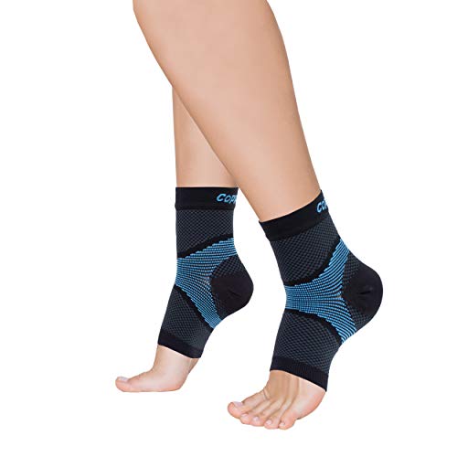 Copper Fit ICE Plantar Fascia Compression Foot and Ankle Sleeve Infused with Menthol, 1 Pair - size: Small/Medium