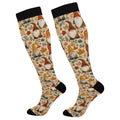 Wusikd Milk Cow Compression Socks for Women and Men Circulation Flowers Long Socks for Athletic Running 2 - color: Autumn Gnomes