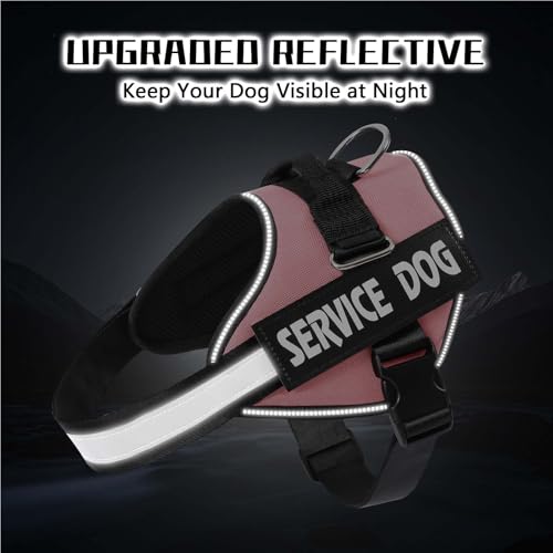 MUMUPET Service Dog Vest, No Pull & Reflective Dog Harness, Pink, S - color: Pink, size: Small