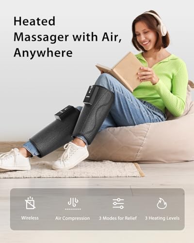 CINCOM Cordless Leg Massager with Heat and Air Compression - style: Heated