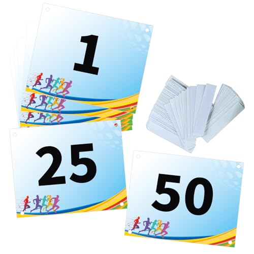 Tyvek Race Bibs Running Numbers Bibs with Race Bib Tape Instead Pins Track Bib Numbers for Tryouts Racing Bibs Audition Numbers for Marathon Runners Events Sports Games - color: Blue[6"x7.5"]1-50