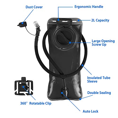 Hydration Bladder 1.5L-2L-3L,Leak Proof Water Reservoir with Insulated Sleeve, BPA Free Military Water Storage Bladder Bag Hydration Pack Replacement,Great for Bicycling Hiking Camping Hunting Running - color: 1.5L-Black