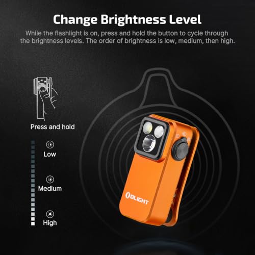OLIGHT Oclip Pro Rechargeable EDC Clip-on Flashlight, Orange - color: Orange