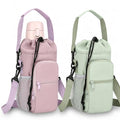 2 Pack Water Bottle Holder Bag with Strap for 30-40 Oz Bottles - color: green and purple