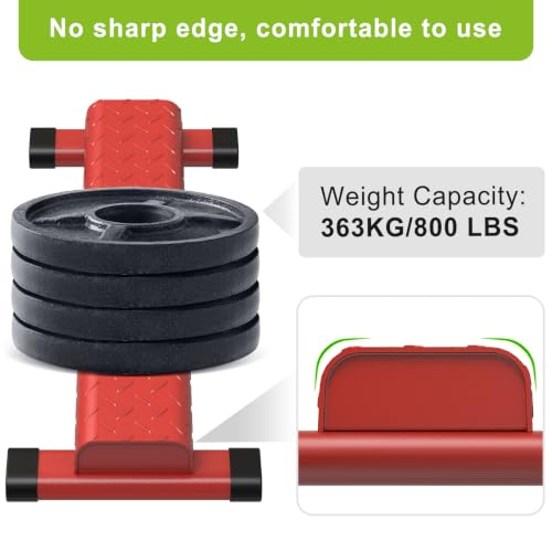 Kipika Versatile Calf Raise Bar, Heavy Duty Steel Standing Calf-raise Stand - color: D: (4.7" Wide Tube)- Red