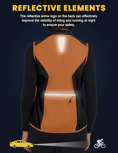Little Donkey Andy Women's Windproof Stretch Vest Waterproof Sleeveless - color: Orange, size: X-Small