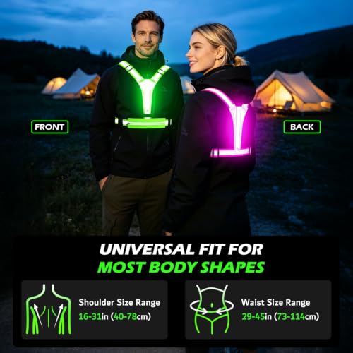 LED Reflective Vest Running Gear Set,USB Rechargeable Light Up Running Vest for Runners Night Walking with Waterproof Phone Bag,High Visibility Armband,Adjustable Waist&Shoulder for Men Women - color: Pink