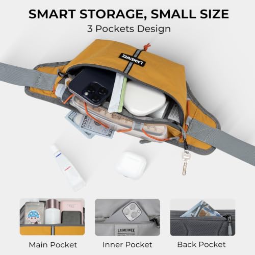 2L Fanny Pack for Women Men, Anti‑theft Waist Bag with RFID Blocking - color: Ginger