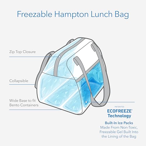PackIt Freezable Hampton Lunch Bag, Sky Blue - color: Sky Blue