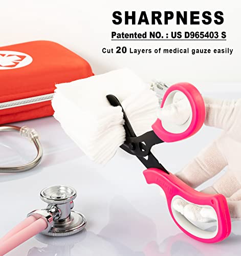 MEUUT Medical Scissors 2-Pack Trauma Shears for Nurses All Purpose Scissors - color: Pink+pink