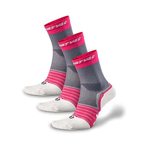 Thirty48 Cycling Socks with S.Café Fabric For Men and Women 3 Pairs - color: Grey/White [3 Pairs], size: Small
