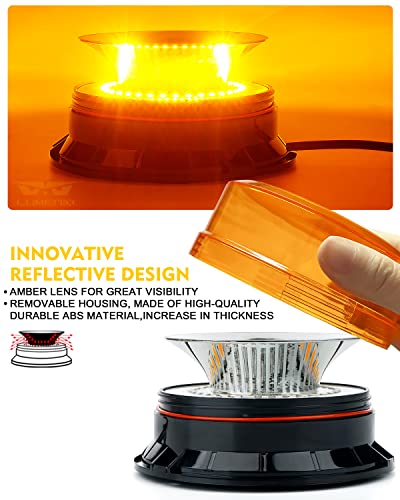 LUMENIX Amber LED Rooftop Warning Beacon Strobe Light for Trucks - color: Amber