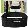 StashBandz Running Belt & Money Belt, 3 Zipper Pockets + Bottle Holder - size: Small