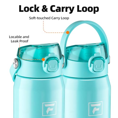 Fanhaw 24oz Stainless Steel Water Bottle with 2-in-1 Lid, Tif Blue - color: Tif Blue