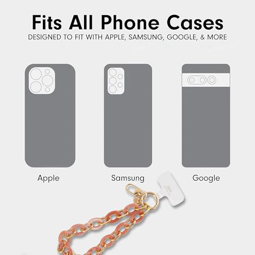 Sonix Phone Wristlet - Detachable Universal Smartphone Wrist Strap, Hands-Free Lanyard Cellphone Bracelet with Tether Tab - color: Rose Marble
