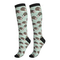 Compression Socks Women Knee High Support Circulation Stockings for Running Cycling Flying - color: Opossum